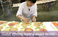 Hand dyeing with a small brush