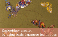 Embroidery created by using basic Japanese techniques