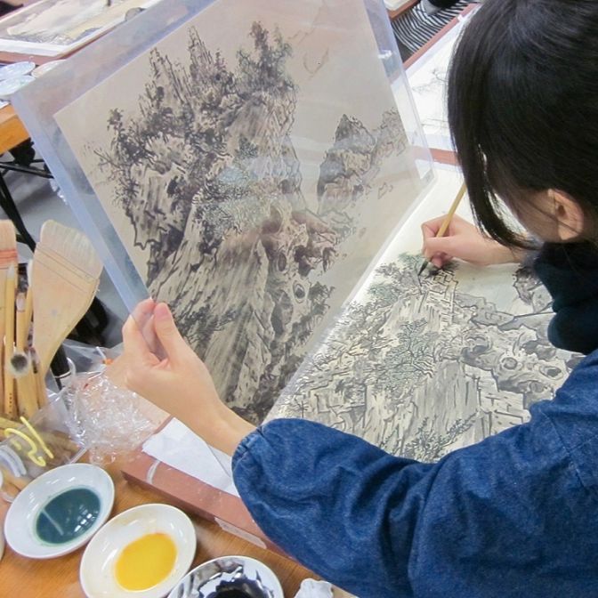 山水長巻模写上げ写し